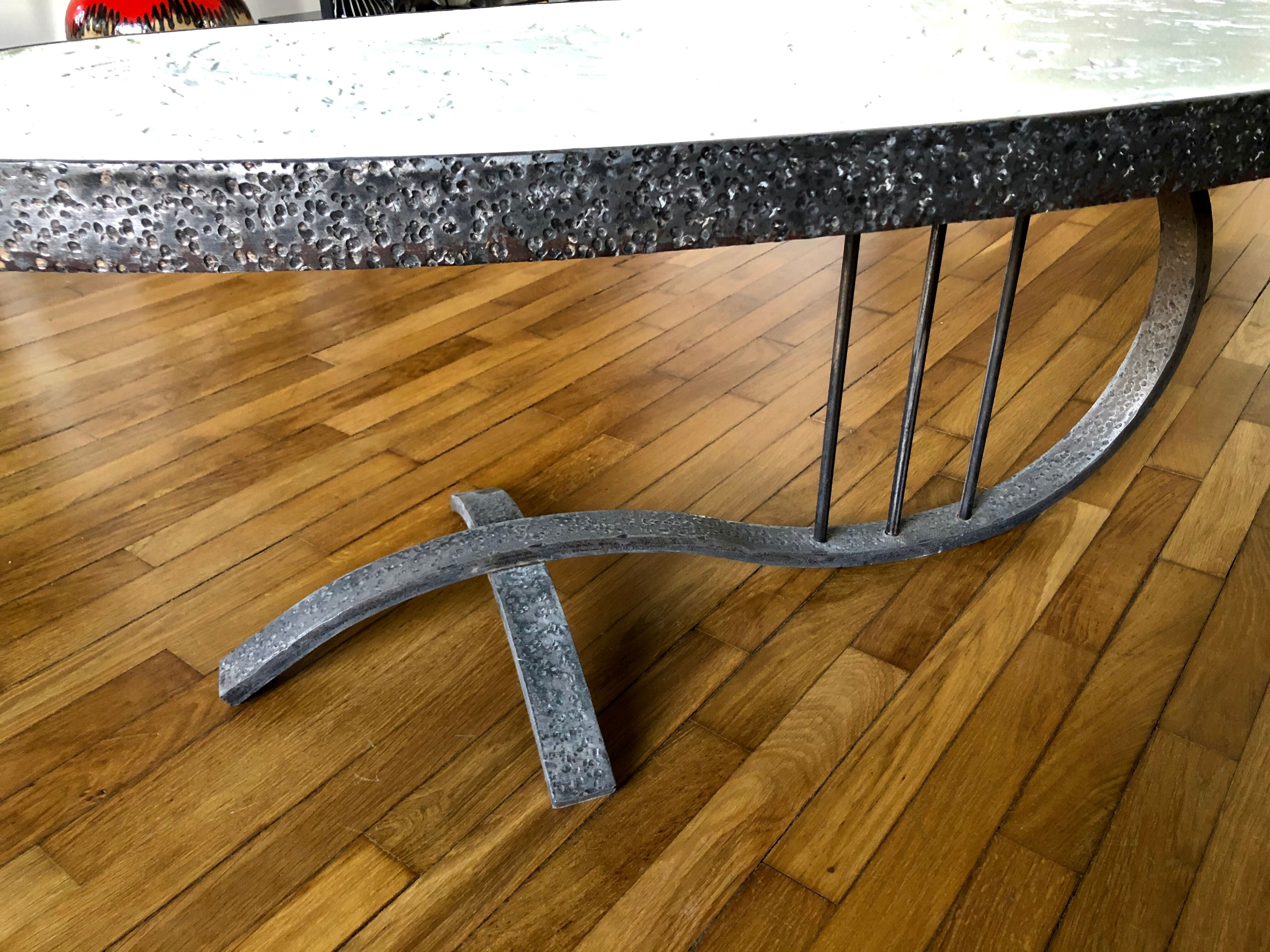 70s wrought iron coffee table