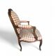 Fauteuil cabriolet bois et tissu style fin XXème