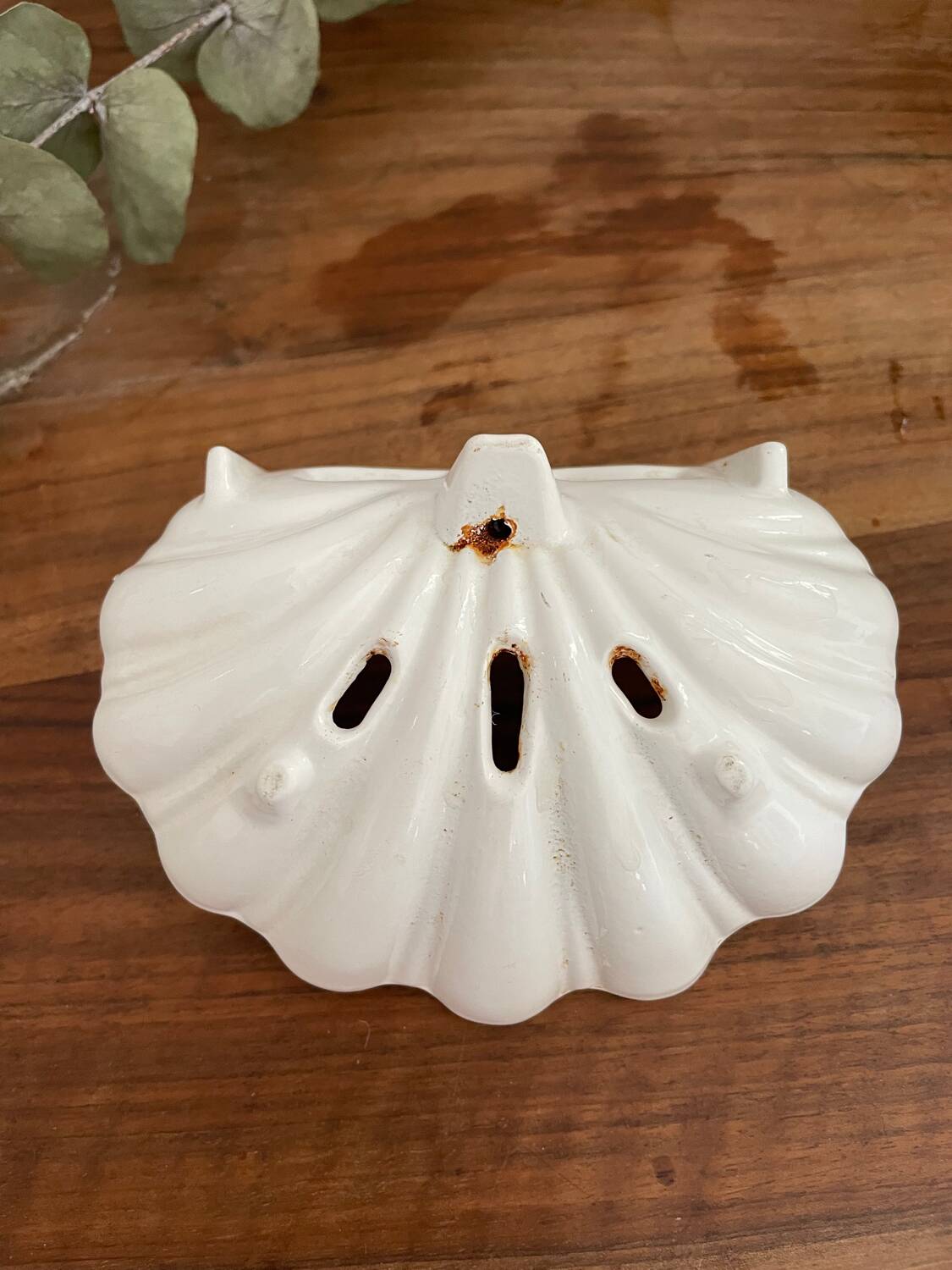 Enamelled cast iron soap dish