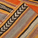 2x10 Pistriped Orange & Green Vintage Kilim Runner Rug, 69x325Cm