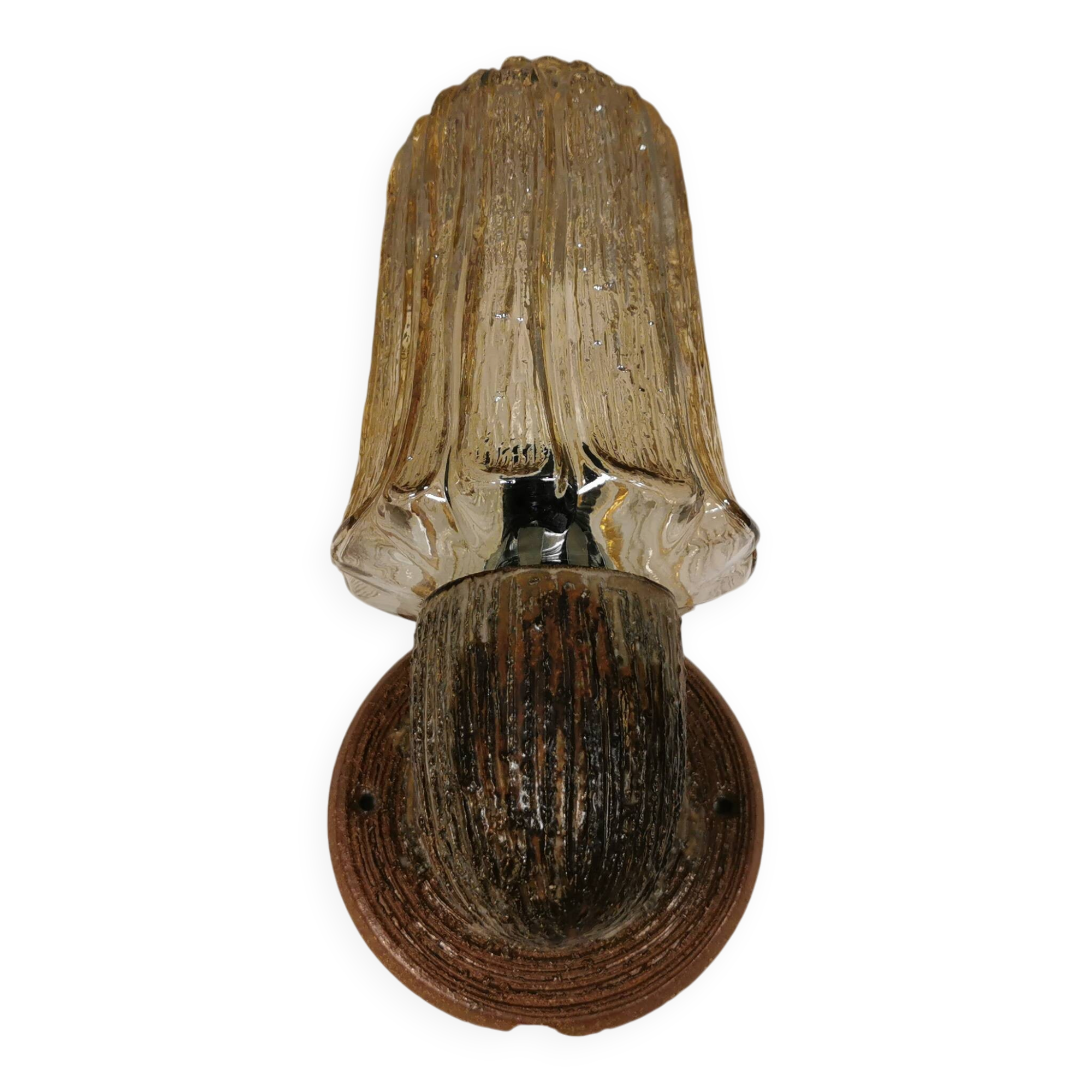 A ceramic wall lamp with a hard-pressed glass shade, Axella Denmark 1970s