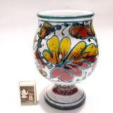 ceramic vase or footed bowl with floral decoration Italy 1960s