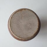 Pyrite stoneware ceramic vase, diabolo shape, signed Monogram Phi