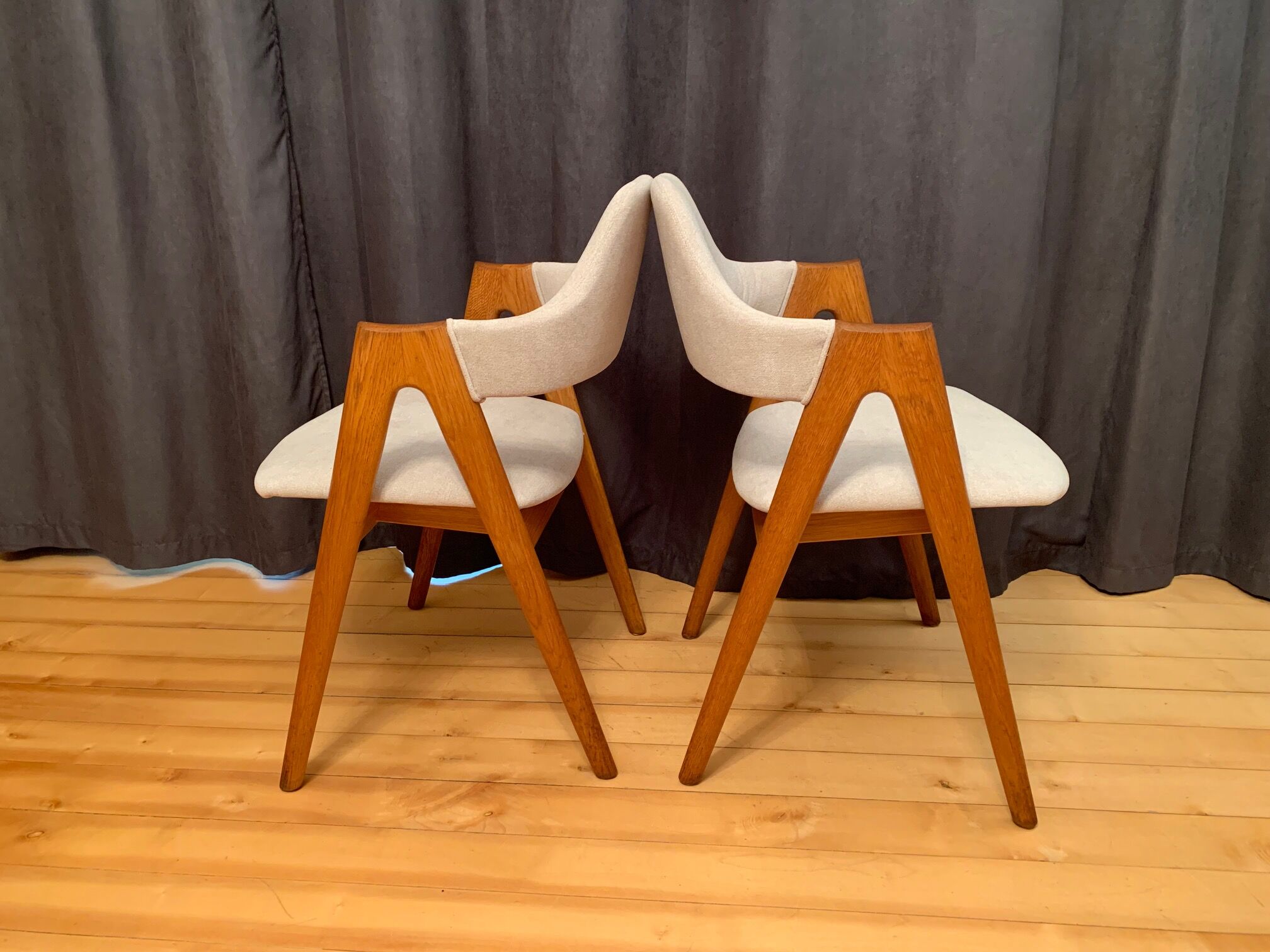 Pair of Compass chairs by Kai Kristiansen, SVA Møbler, Denmark, 1960s