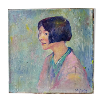 Peinture huile sur toile"La petite chinoise"