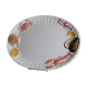 XL White Ceramic Oval Seafood Plate, 1980s Japan, Hand-Painted Relief, Vintage Decor