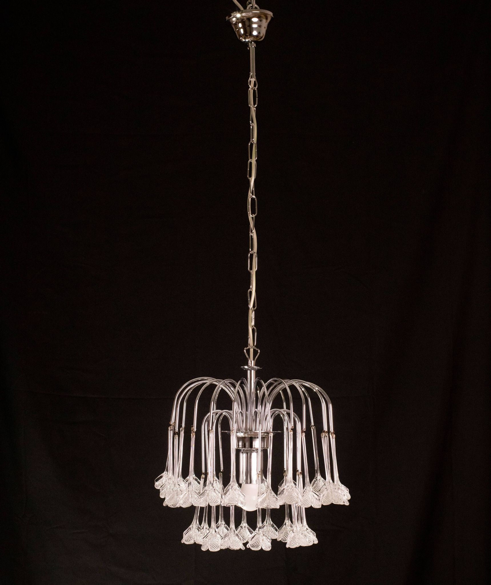 Set of 2 Julia Roberts, Vintage White Murano Chandelier, 1980s