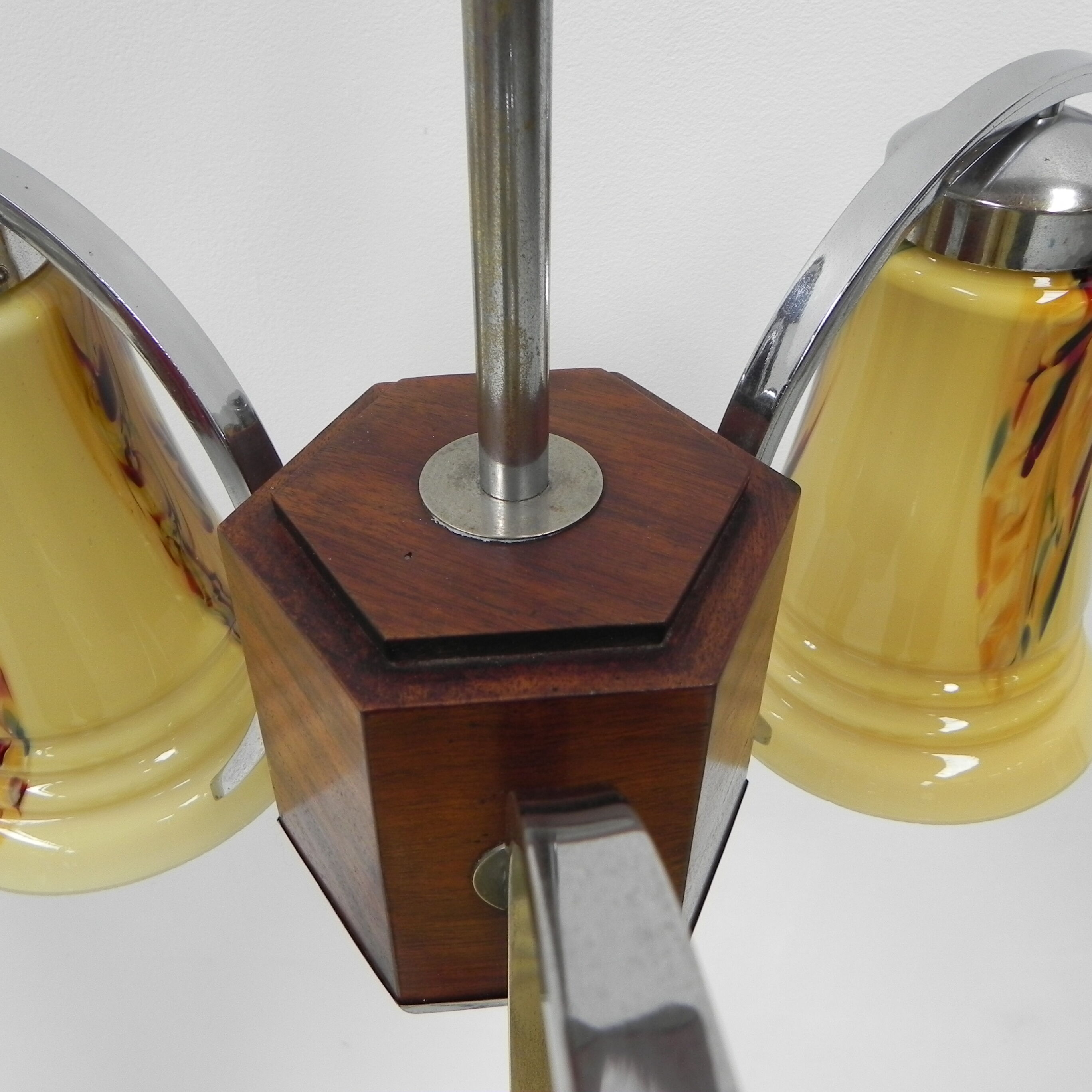 Art deco hanging lamp in glass