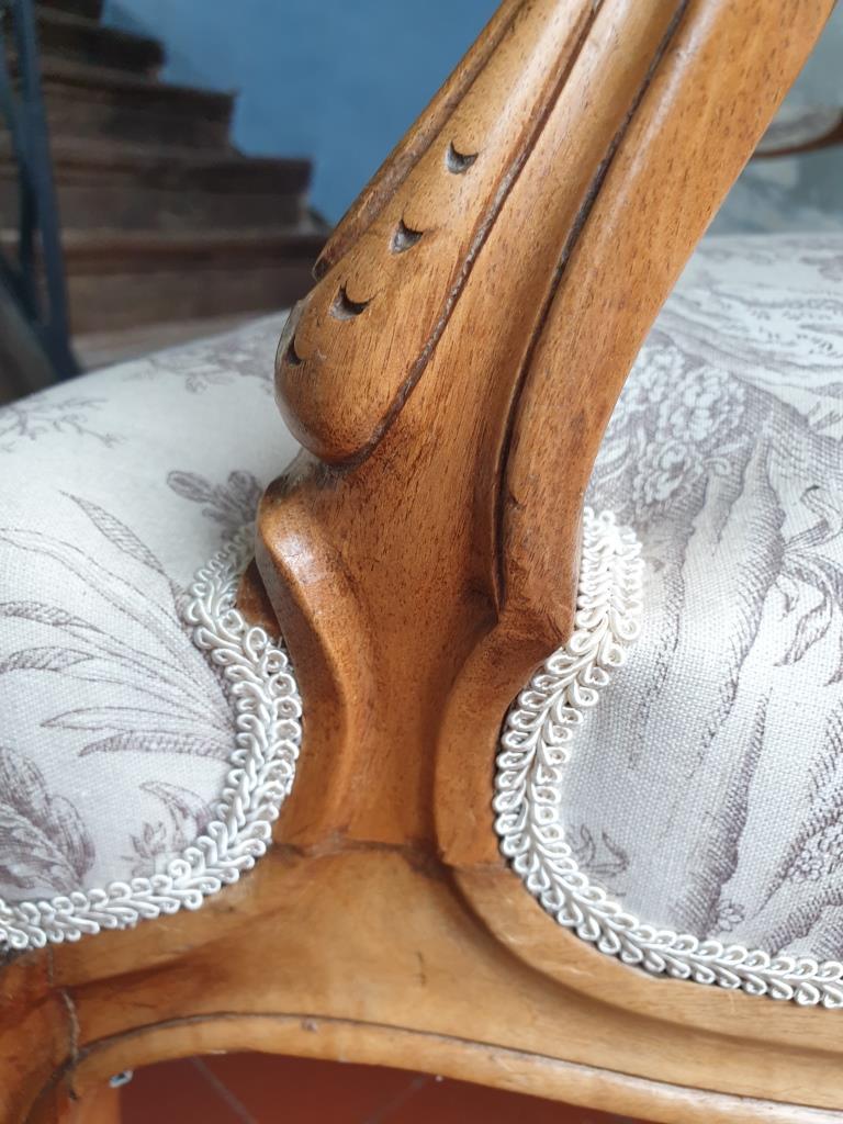Louis XV style convertible sofa toile de Jouy Chinoiseries