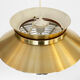 Brass colored aluminium pendant light by Carl Thore for Granhaga Metall. Sweden 1970s.