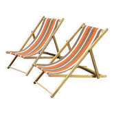 Paire de chaises longues années 70 vintage
