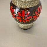 Pottery fat lava multi-color floor vase made by Scheurich, 1970s
