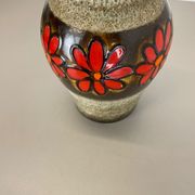 Pottery fat lava multi-color floor vase made by Scheurich, 1970s