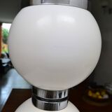 Delmas lamp base in white metal and chrome from the 70s