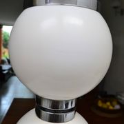 Delmas lamp base in white metal and chrome from the 70s
