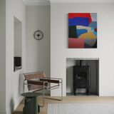 Colorful abstract art 100x80cm on stretched canvas by Bodasca