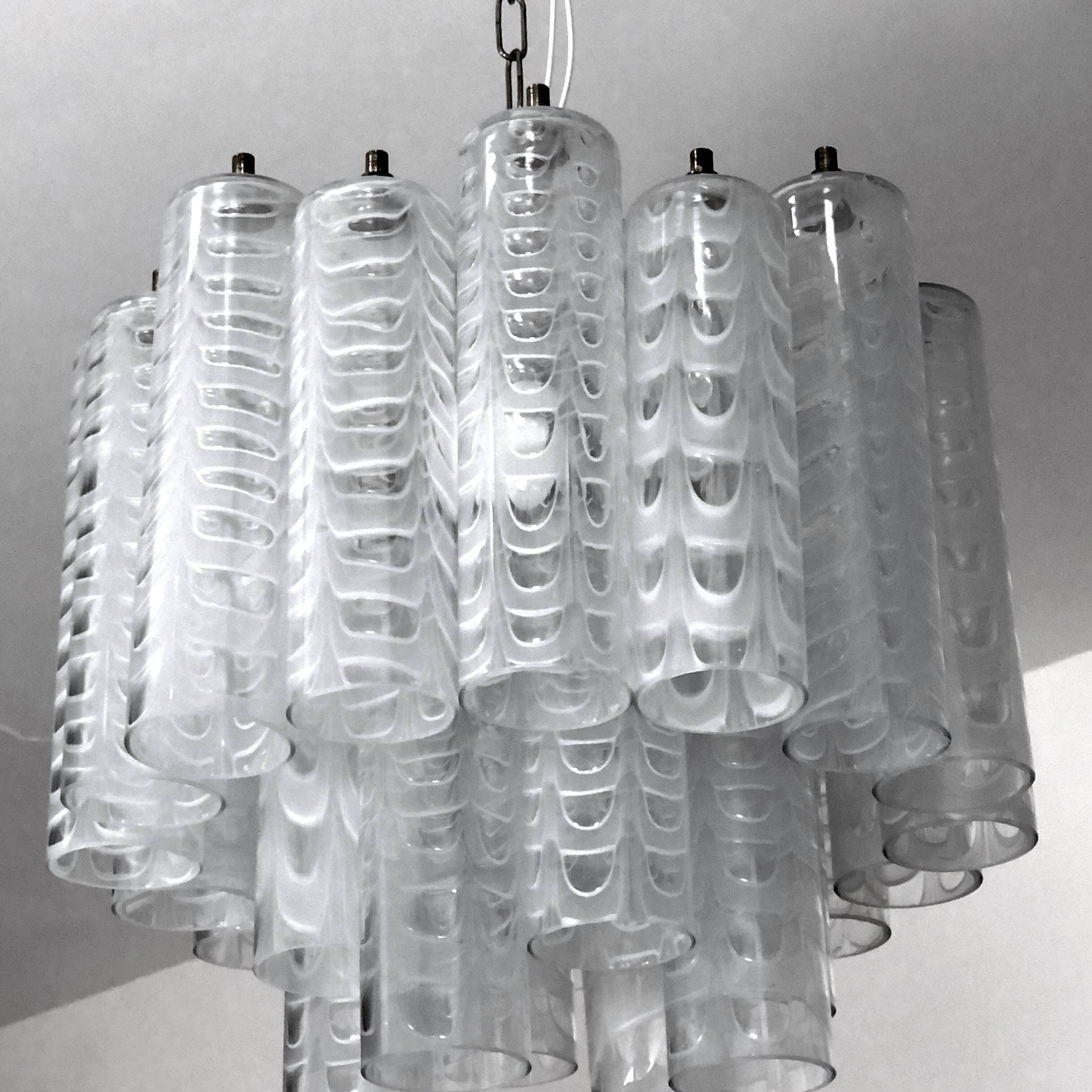 Lustre Ercole Barovier en verre de Murano « Graffito » Italie années 1960