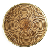 Large bowl in bamboo rattan and brass 1960