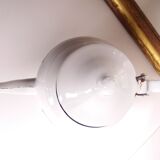 Teapot enamel white and blue