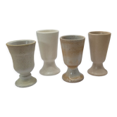 Set of 4 mismatched beige cups