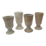 Set 4 mismatched beige cups