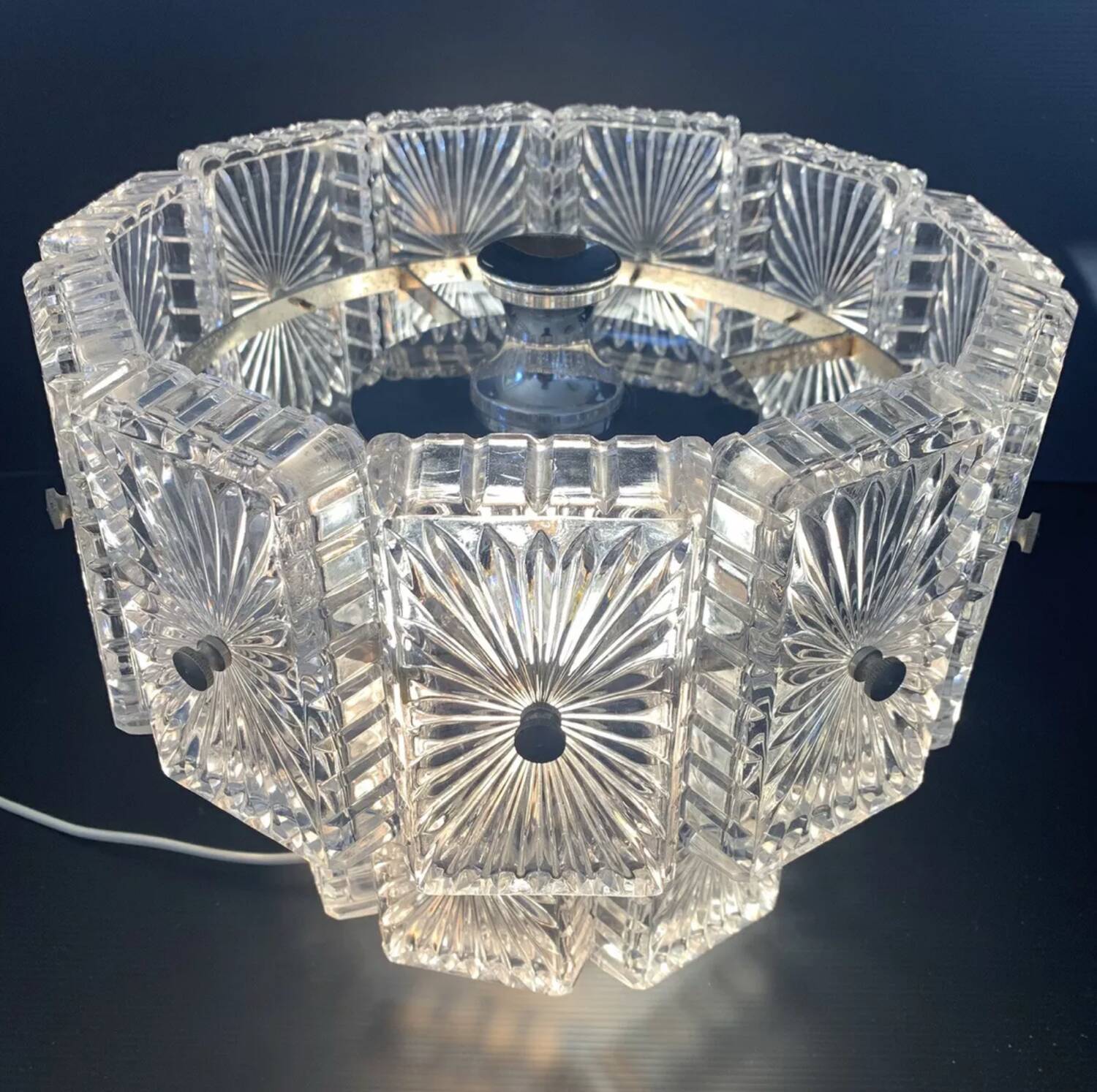 3-light crystal lamp, Italy 1960