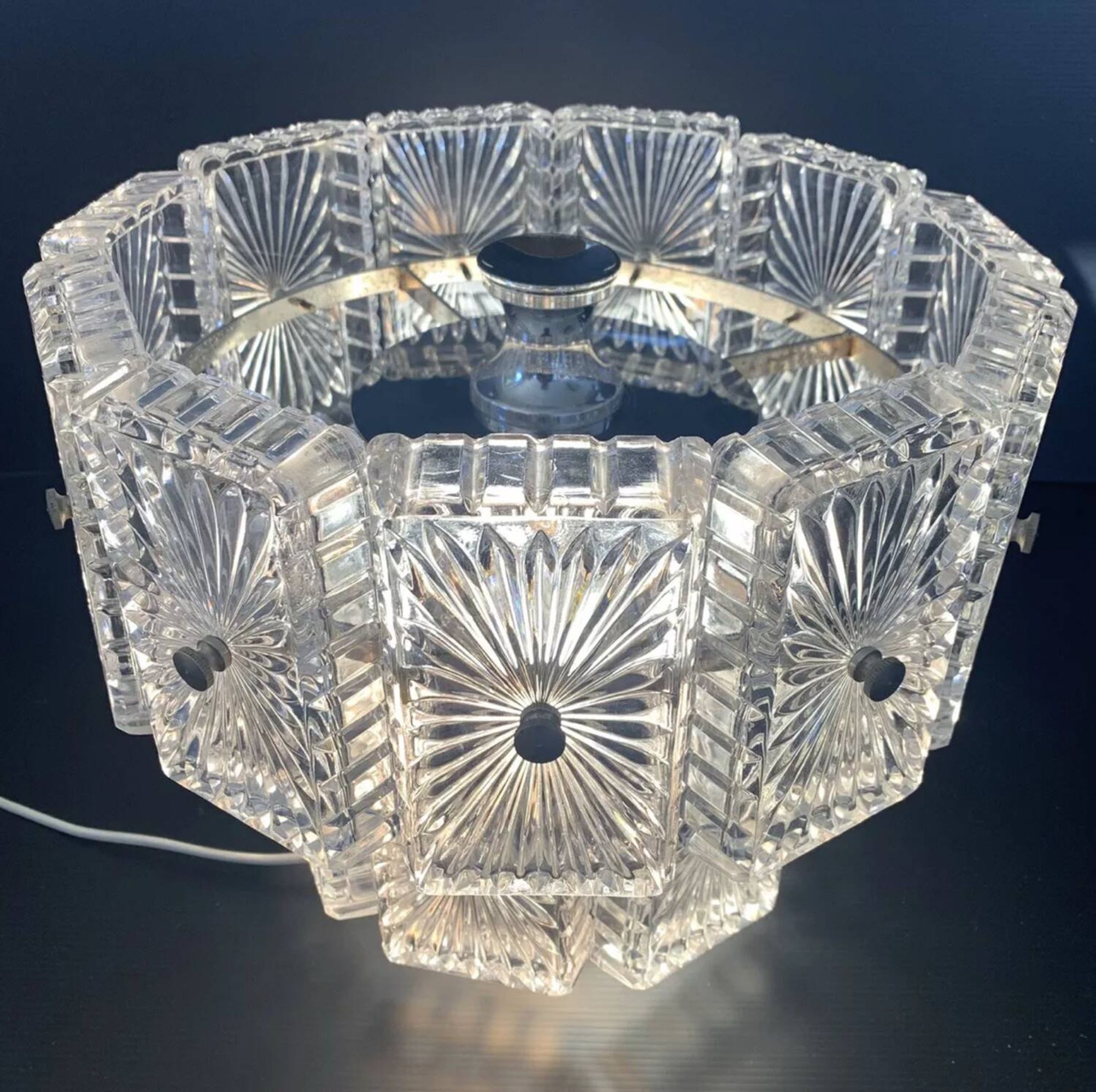 3-light crystal lamp, Italy 1960