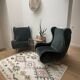 Vintage Italian armchairs – blue velvet. Stunning pair.