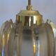 Set of 5 Doria  pendant lights in brass and amber-coloured glass, 1960s