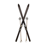 Former pair of Ramy wooden skis - vintage mountain chalet deco sticks