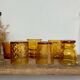 6 verres vintage ambre dépareillés