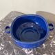 Blue glazed stoneware dish