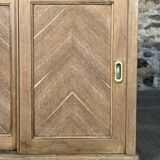 Old oak craft cabinet with sliding door