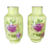 Pair of Limoges porcelain vases decorated with rose bushes