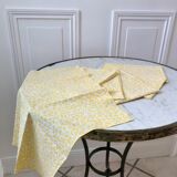 Lot de 6 serviettes de toilettes jaune à motifs années 60-70