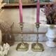 Pair of 19th century brass candlesticks