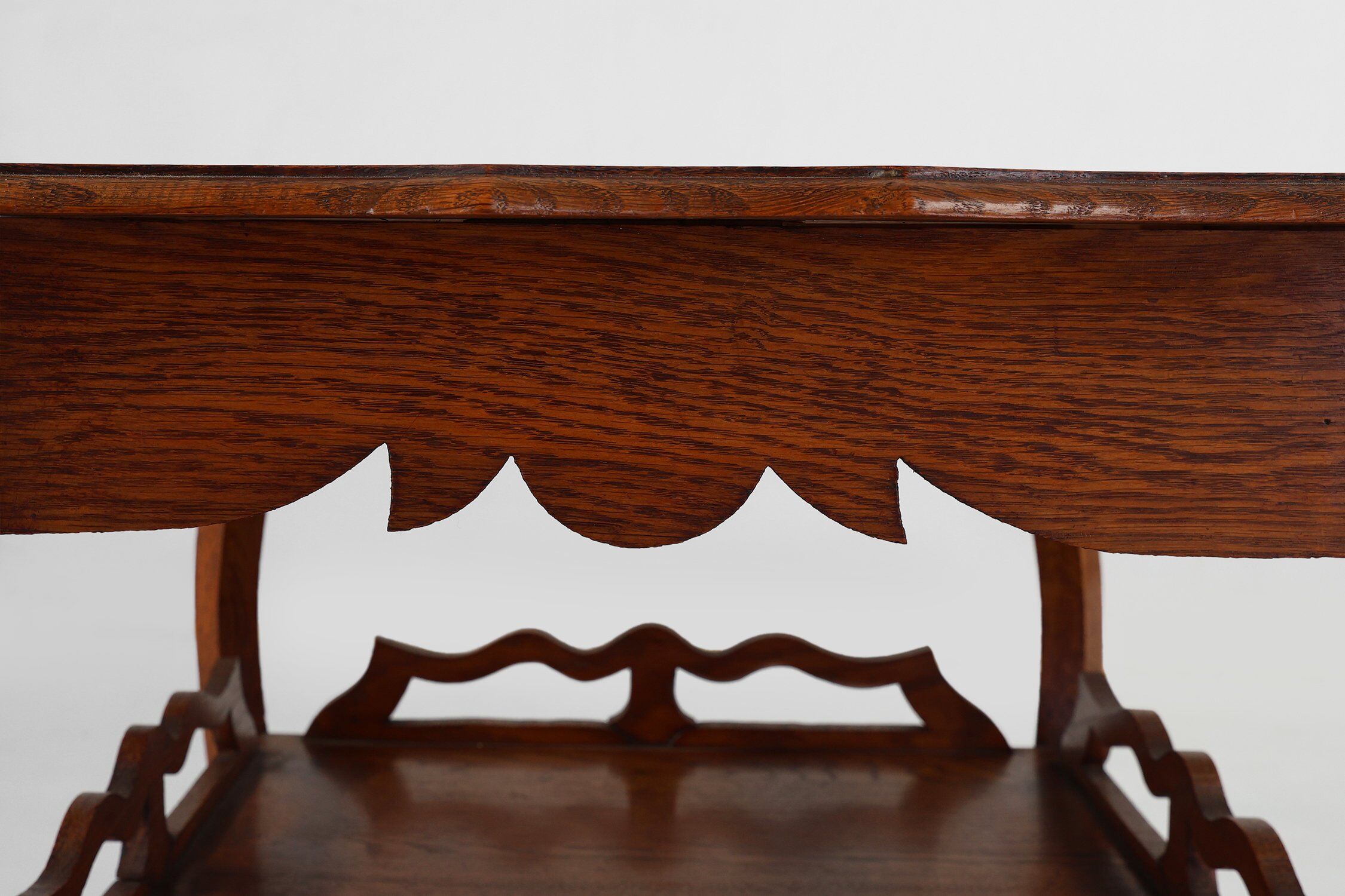 French Art Deco Side Table in Full Oak, 1920
