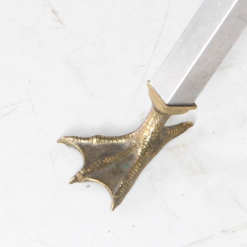 Stainless steel and brass table