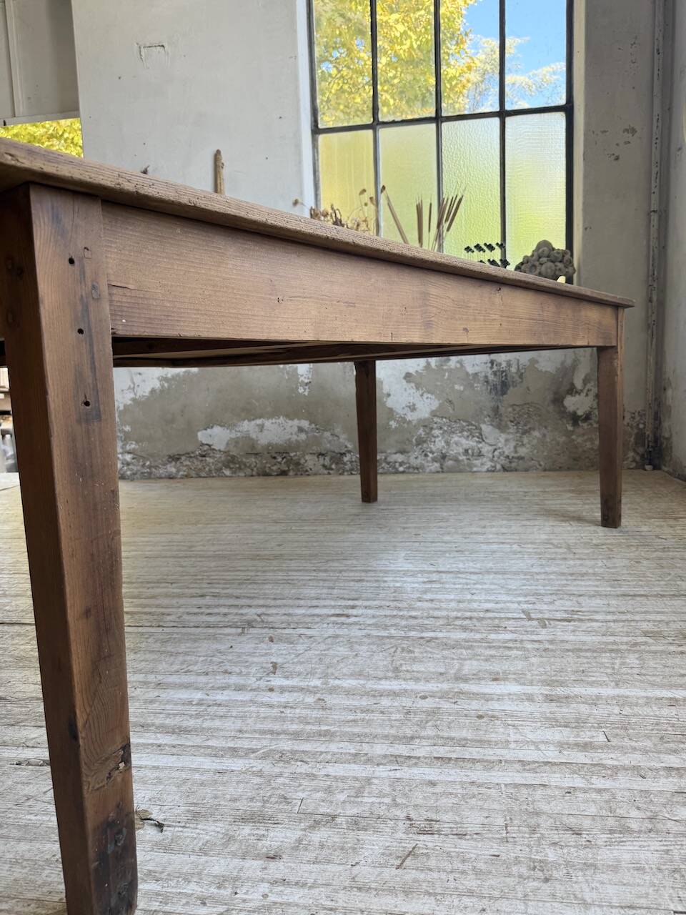 Table de ferme XL 220 cm pin 1950