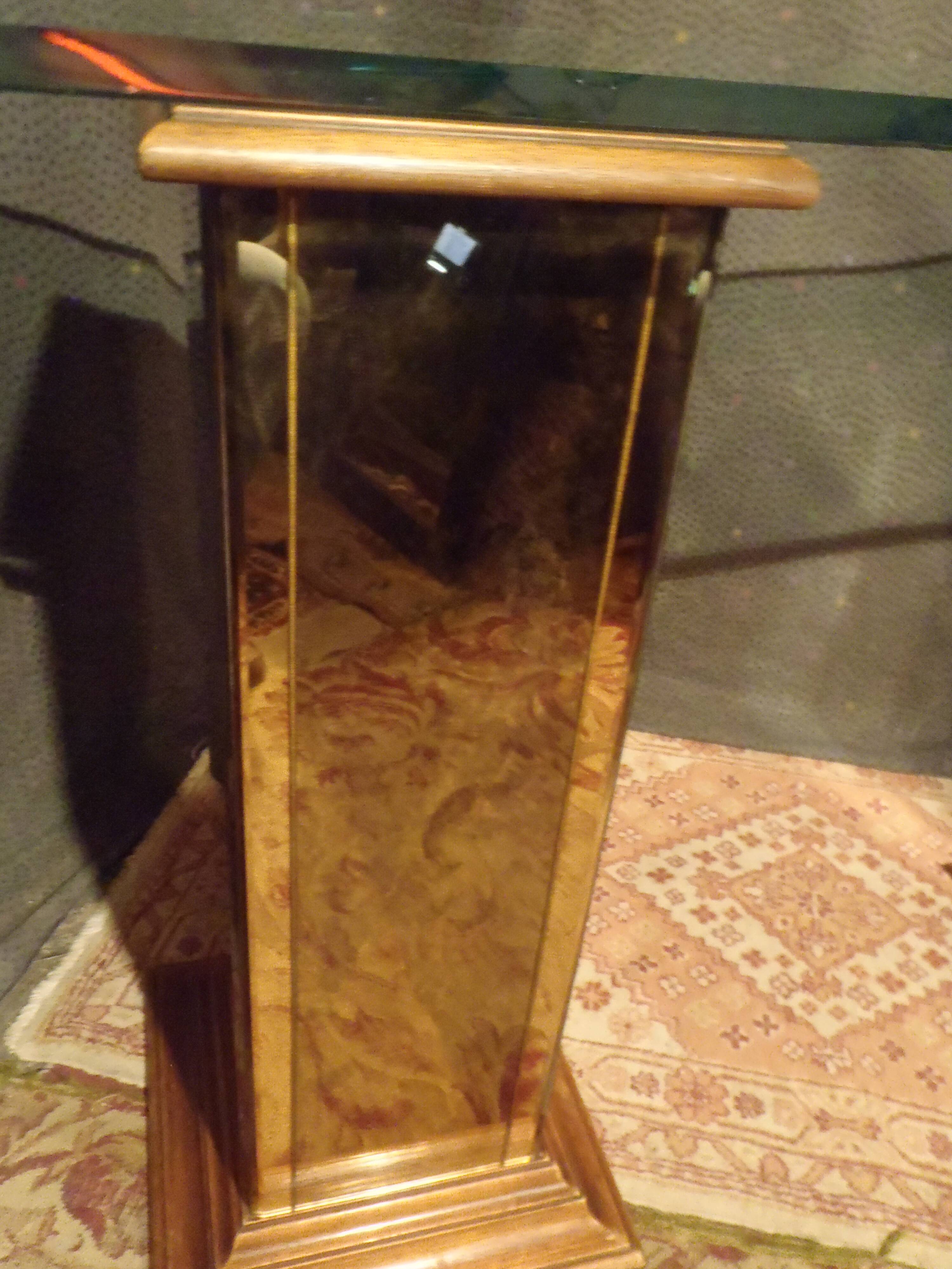 Console vintage verre et miroir année 70