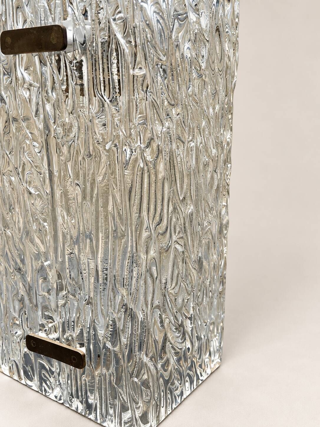 Vintage Kalmar textured glass suspension light – 1960s-1970s