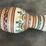Vase pottery decorative porcelain stoneware decoration of painting polychrome hand 24 cm