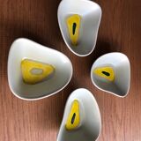 Suite of 4 cups, Orlando, enamelled ceramics.