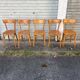 (Lot) 5 honey-coloured bistro chairs