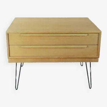Vintage WK Möbel chest of drawers cabinet oak hairpin legs