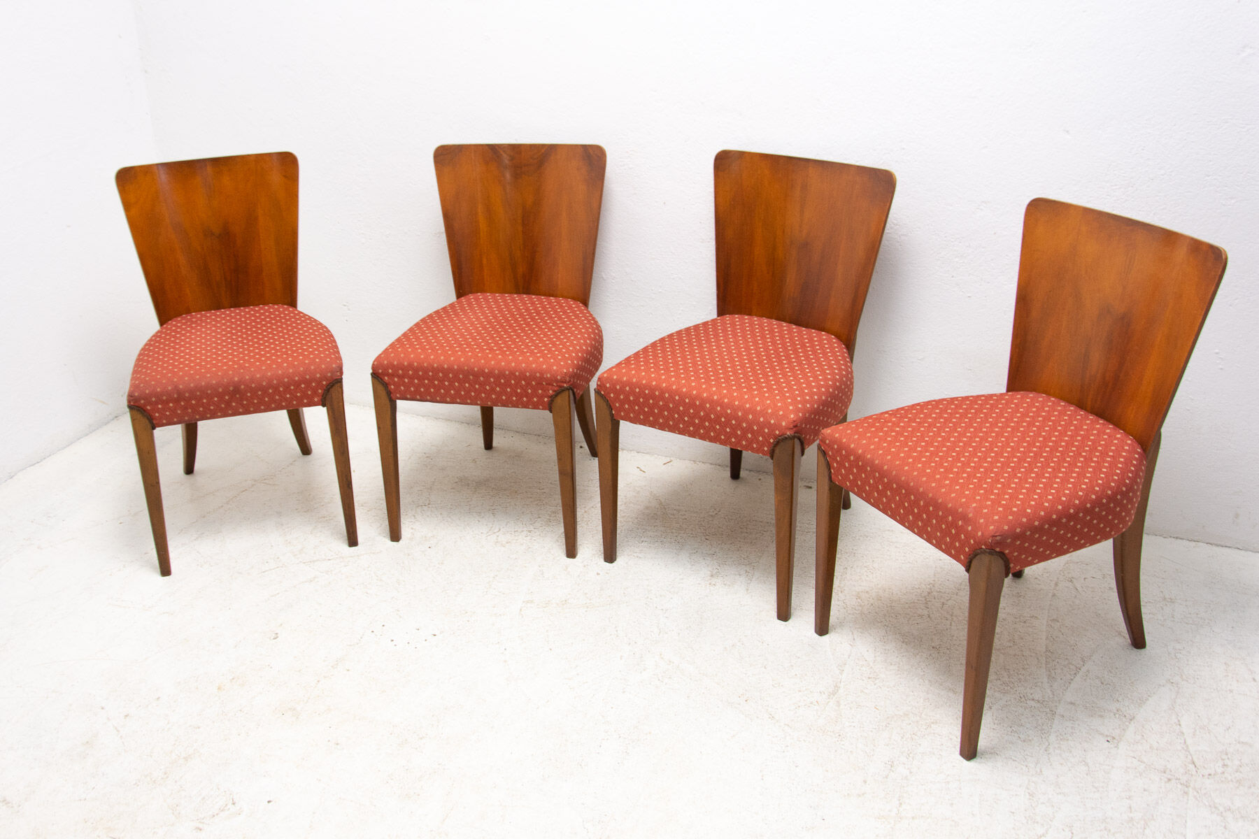 Art Deco Dining Chairs H-214 by Jindrich Halabala for ÚP Závody, 1950's
