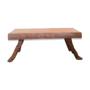 Table basse en bois brut tropical