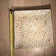 Vintage signed square ceramic plate – speckled cream enamel – 22