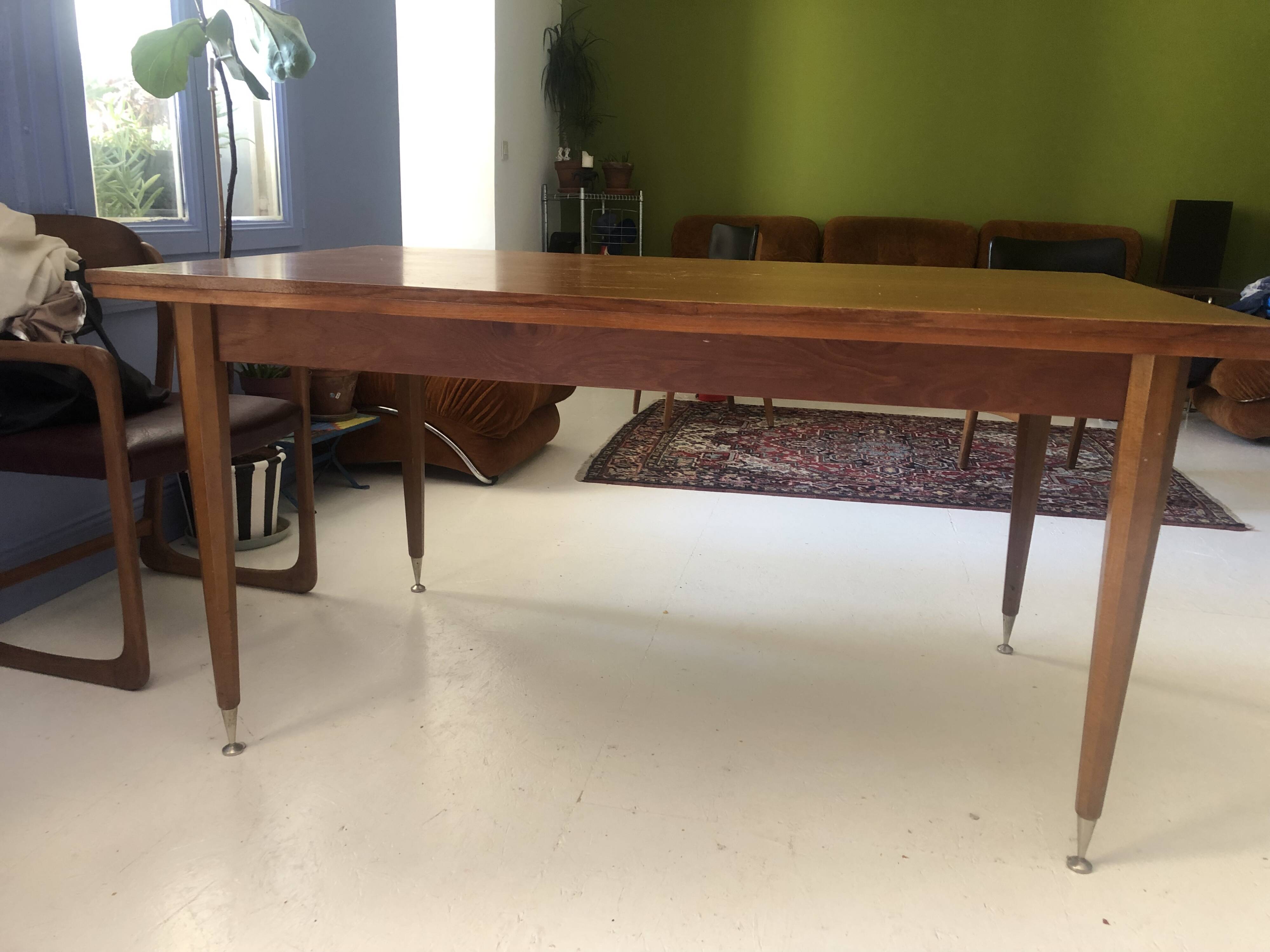Mid-century Scandinavian dining table (with integrated extensions)