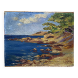 Old oil on cardboard signed